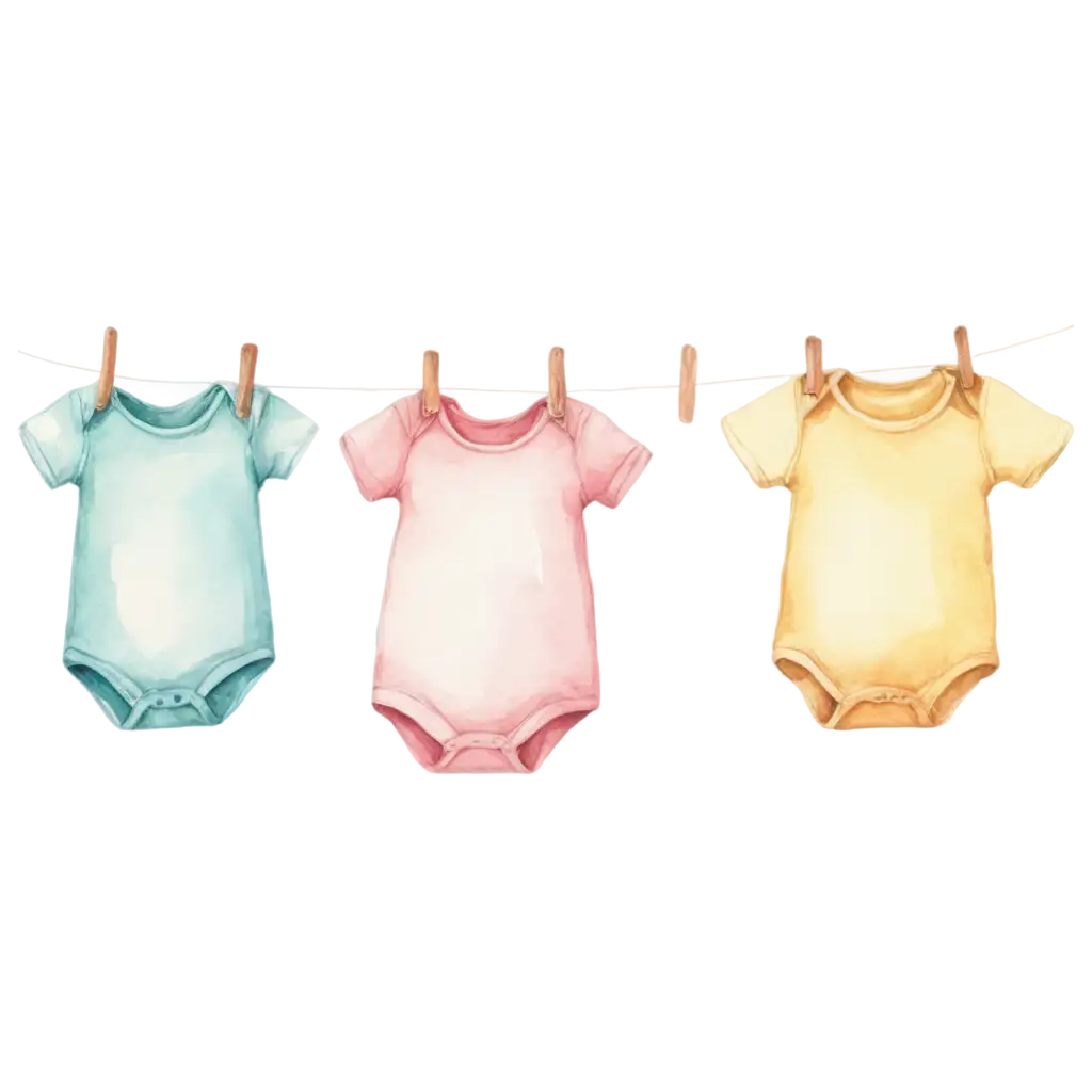 PNG-Image-of-Baby-Clothes-in-Simple-Drawing-Style-with-Pastel-Colors-and-Watercolor-Effect