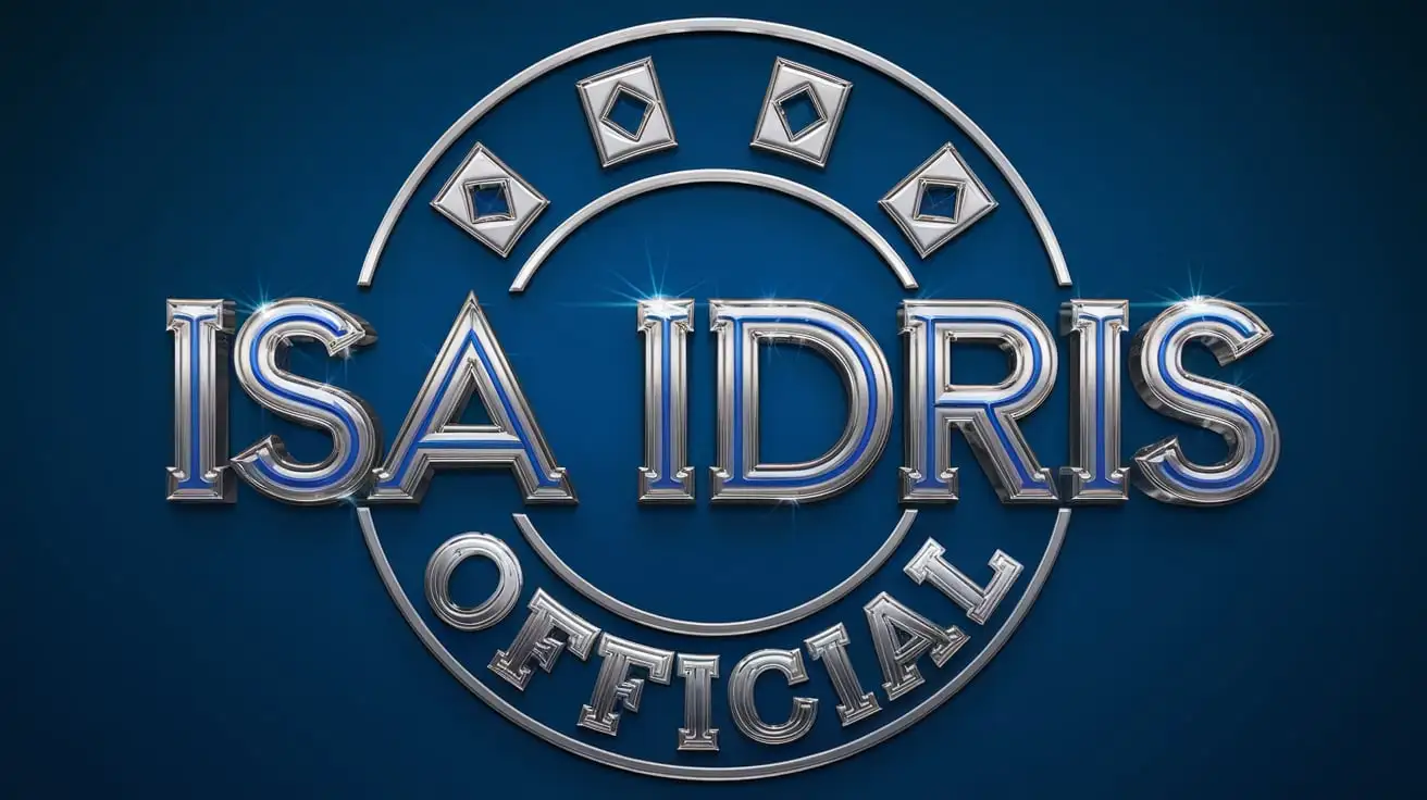 Islamic YouTube Channel Logo ISA IDRIS Official in Artistic 3D Design