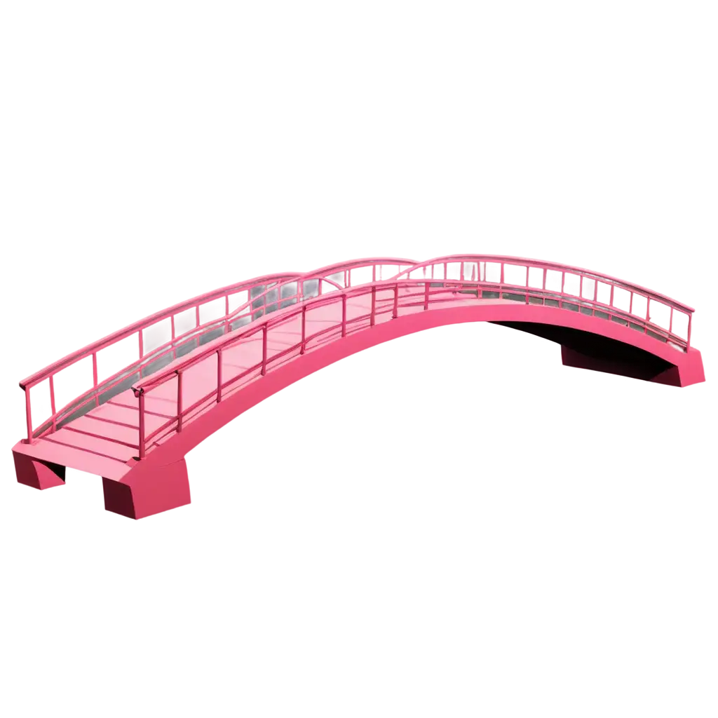 Generate a simple pink bridge in cartoon style