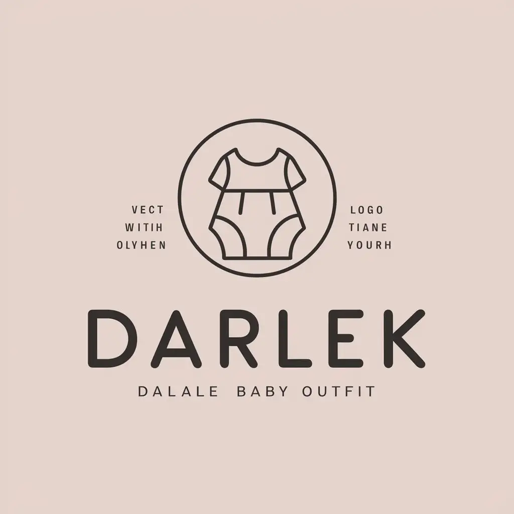 a vector logo design,with the text "Darlek", main symbol:Vector logo design, with text ‘Dalale baby outfit’, main symbol: vector logo design for children's clothing, applicable to children's clothing, clear background, complex, applicable to other industries, clear background,Minimalistic,be used in Animals Pets industry,clear background