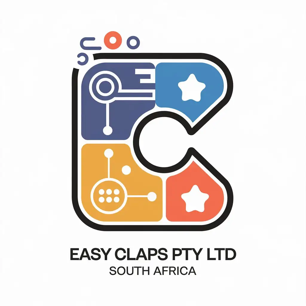 LOGO Design For Easy Claps PTY Ltd Playful Colorful ICT Logo in South Africa