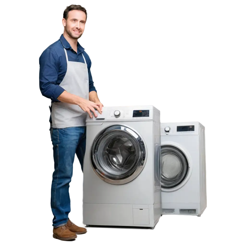 Professional-PNG-Image-of-Washing-Machine-with-Technician-Enhanced-Clarity-and-Detail