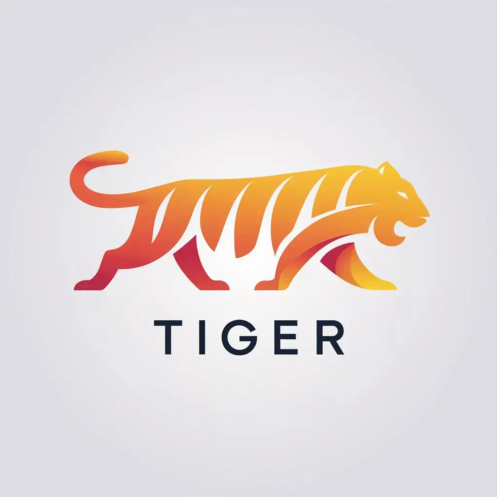 LOGO Design for Tiger Minimalistic Tiger Symbol for Technology Industry with Clear Background