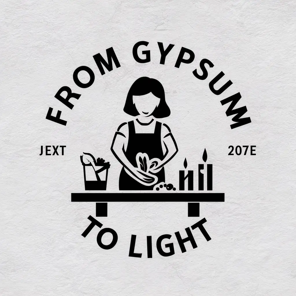 LOGO-Design-for-Gypsum-to-Light-Adult-Girl-Crafting-Plaster-Products-and-Candles