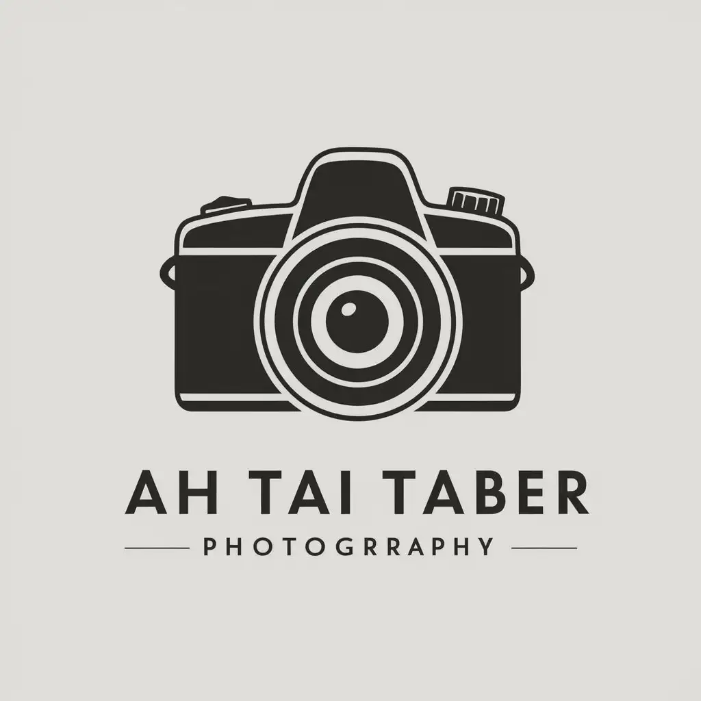 a vector logo design,with the text "Ah Tai Taber", main symbol:photography,Moderate,be used in Travel industry,clear background