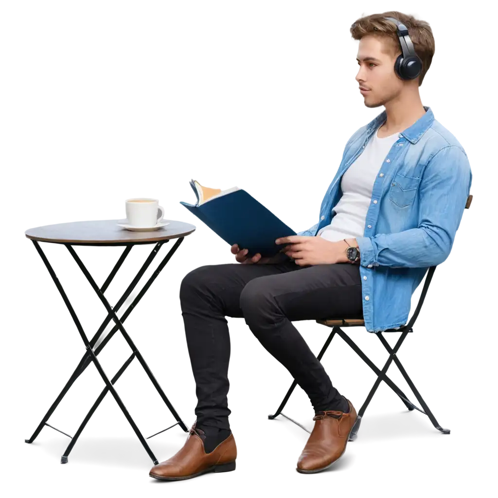 Realistic-Fantasy-PNG-Image-of-a-Flirting-Guy-Having-Coffee-in-a-Chair-with-Music-in-the-Background