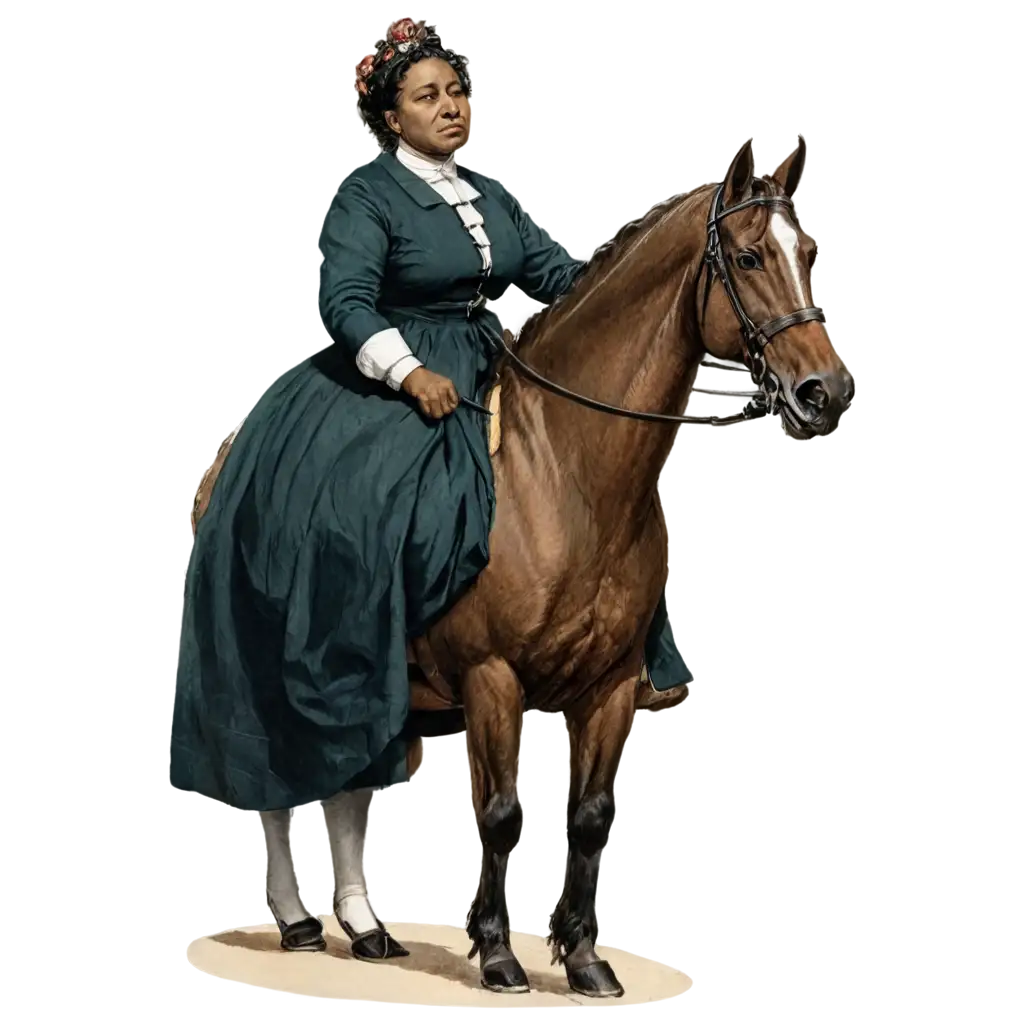 Mary Seacole riding a horse