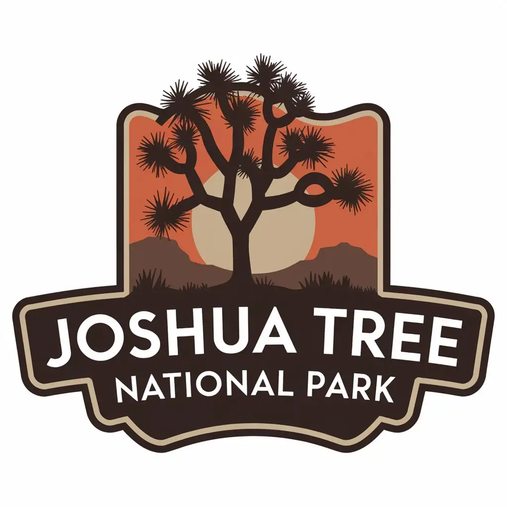 LOGO Design for Joshua Tree National Park Vector Design with Joshua Tree Symbol for Travel Industry