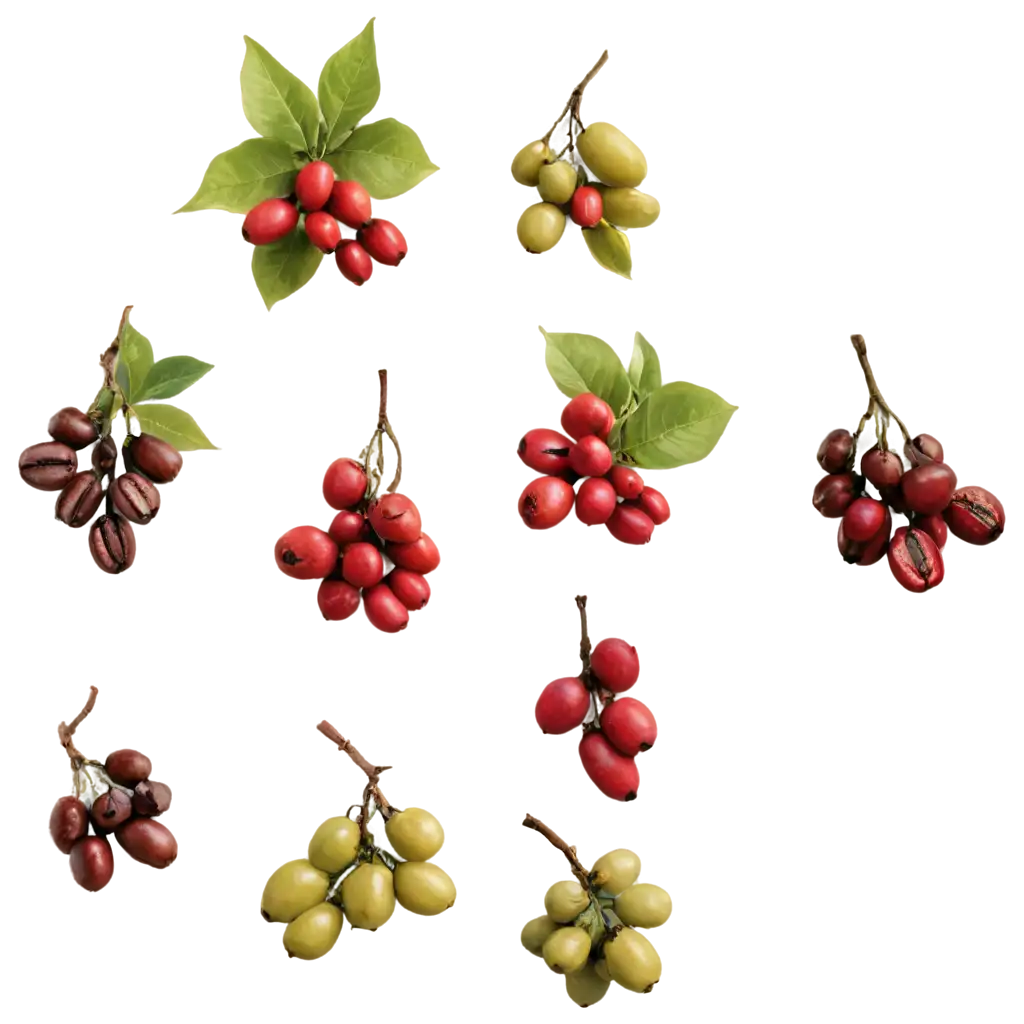 Vibrant-Bunch-of-Coffee-Fruits-PNG-Perfect-for-HighQuality-Image-Needs