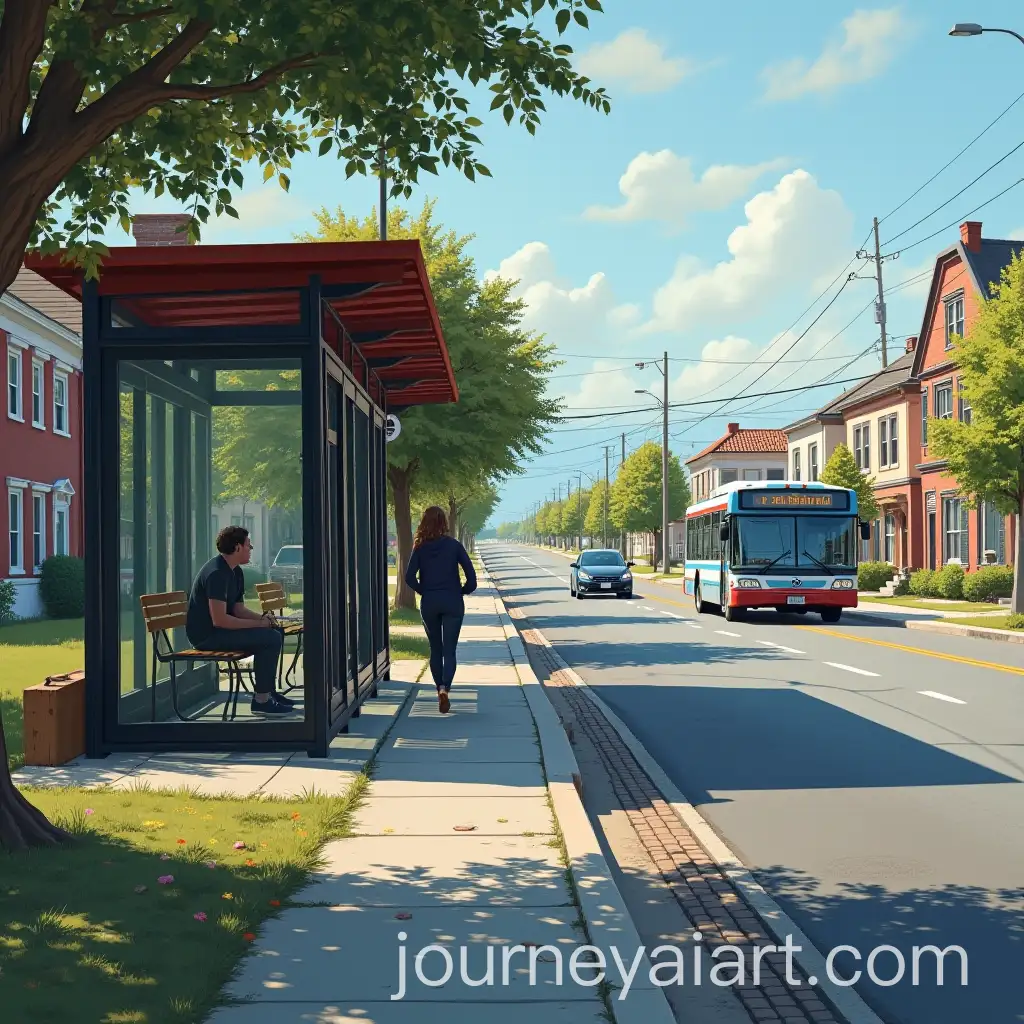 Quiet-Bus-Stop-in-a-Small-Town