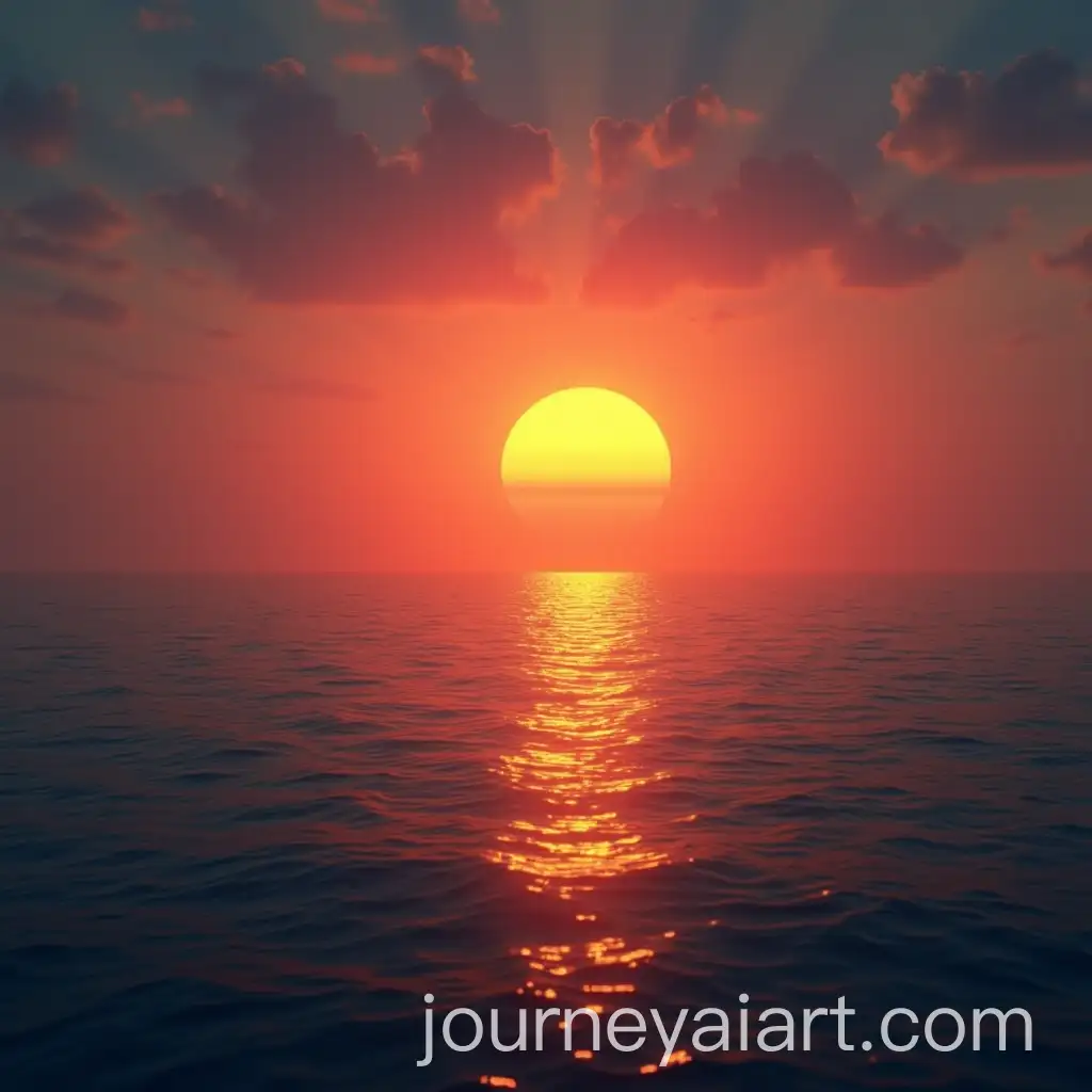 Tranquil-Sunset-Over-Calm-Ocean-with-Gentle-Waves