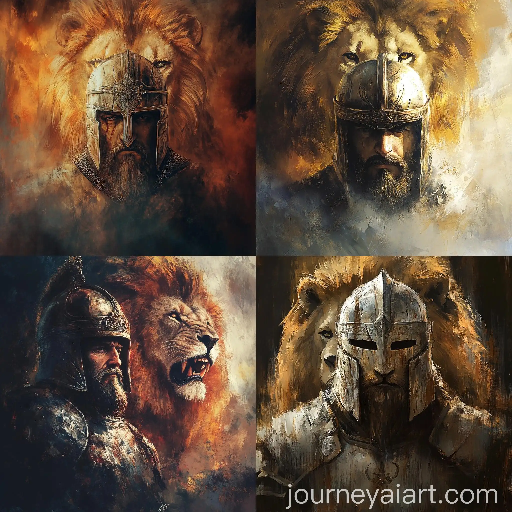 Christian-Knight-with-Lion-Spirit-in-Ethereal-Background