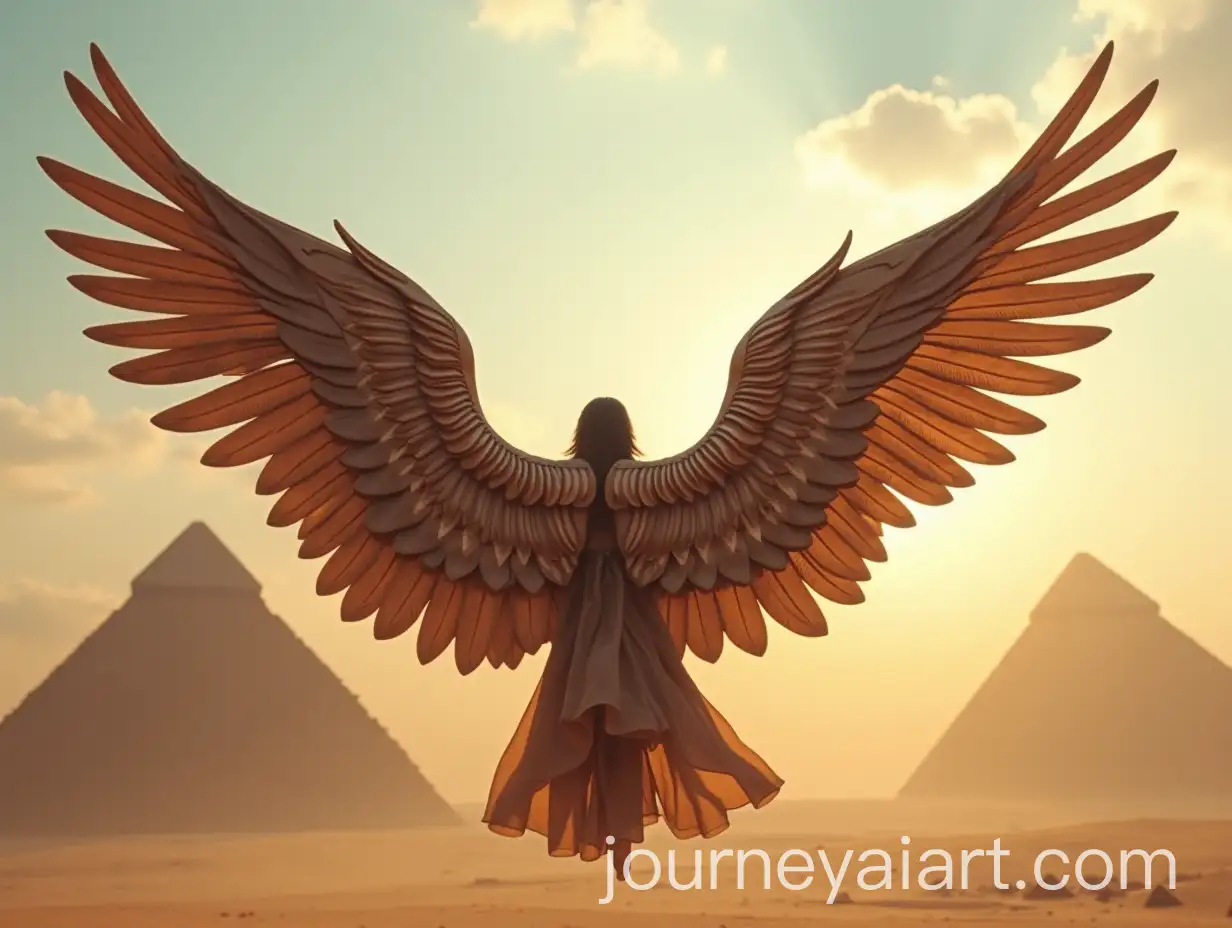 A-Fan-with-Wings-Flying-OverAI-Image-Prompt-Expansion-the-Pyramids-at-Sunset