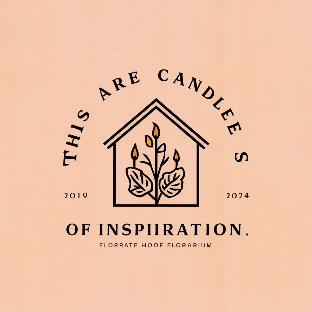 LOGO-Design-For-Candle-Inspiration-Roof-House-Candle-Florarium-on-Clear-Background