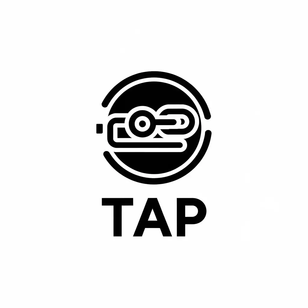 a vector logo design,with the text "TAP", main symbol:Article, blockchain,complex,be used in Internet industry,clear background