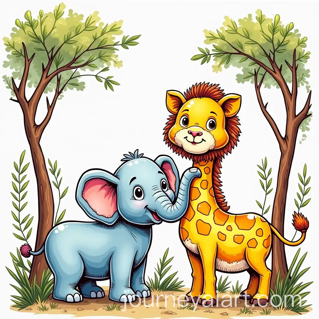 Vibrant-Safari-Adventure-Kids-Coloring-Book-Cover-Featuring-Elephants-Lions-and-Giraffes