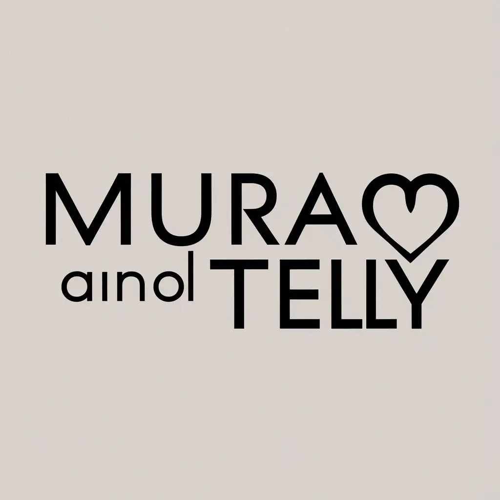 a logo design,with the text "Murad and Telly", main symbol:❤️,Moderate,clear background