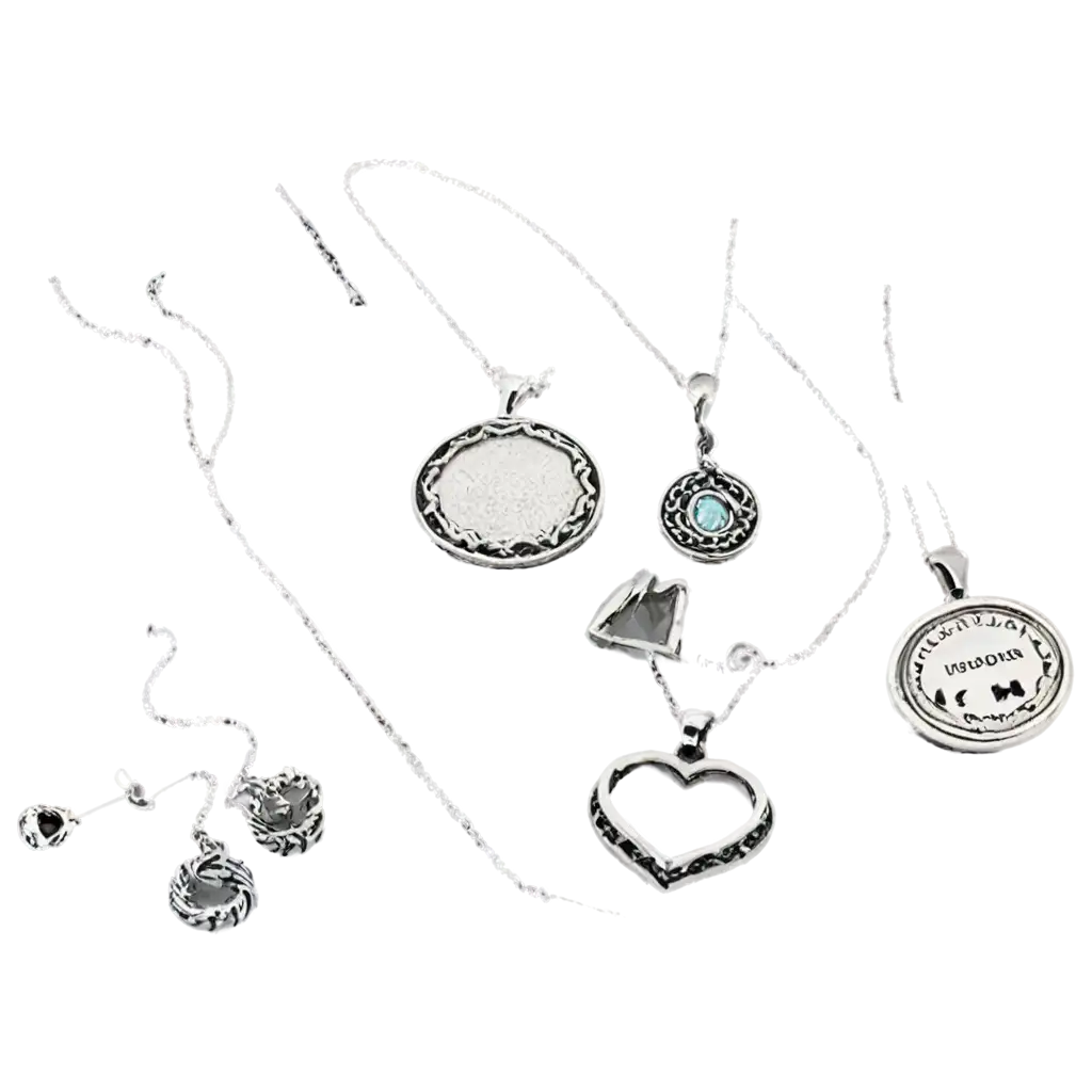 HighQuality-Silver-Jewelry-PNG-Pendants-Earrings-Charms-and-Necklaces-for-Versatile-Use