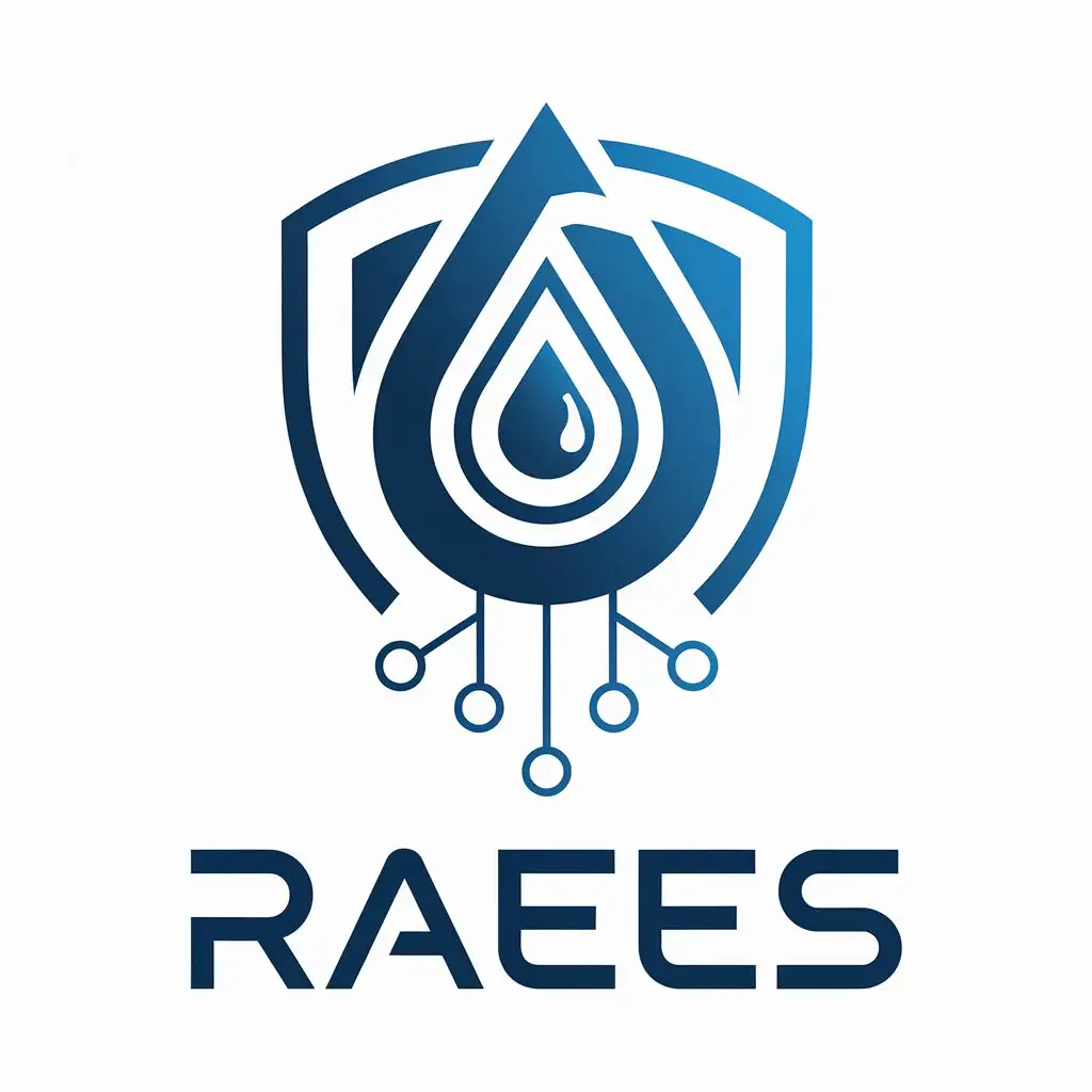 LOGO Design for RAEES Vector Design with Cybersecurity Raindrop Theme