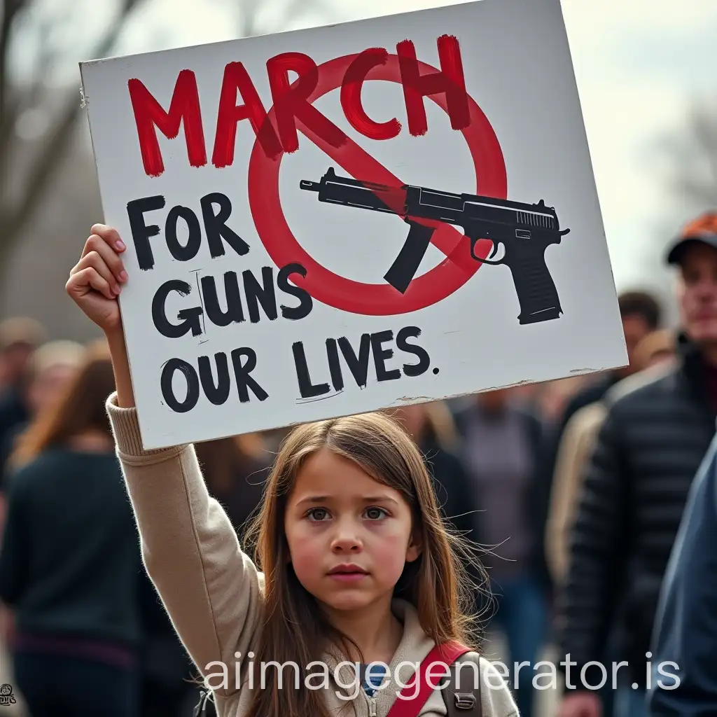 March-For-Our-Lives-Poster-Against-Gun-Violence-with-Young-Girl-and-Forbidden-Gun-Symbol