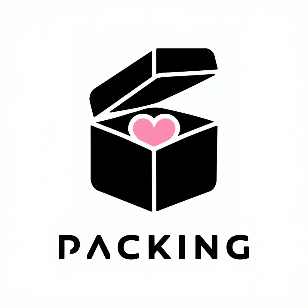 a vector logo design,with the text "Packing", main symbol:MKY,Moderate,be used in Entertainment industry,clear background