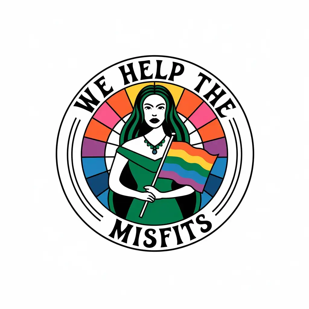 LOGO Design for We Help the Misfits Wiccan Witch with Pride Flag Theme for Religious Industry