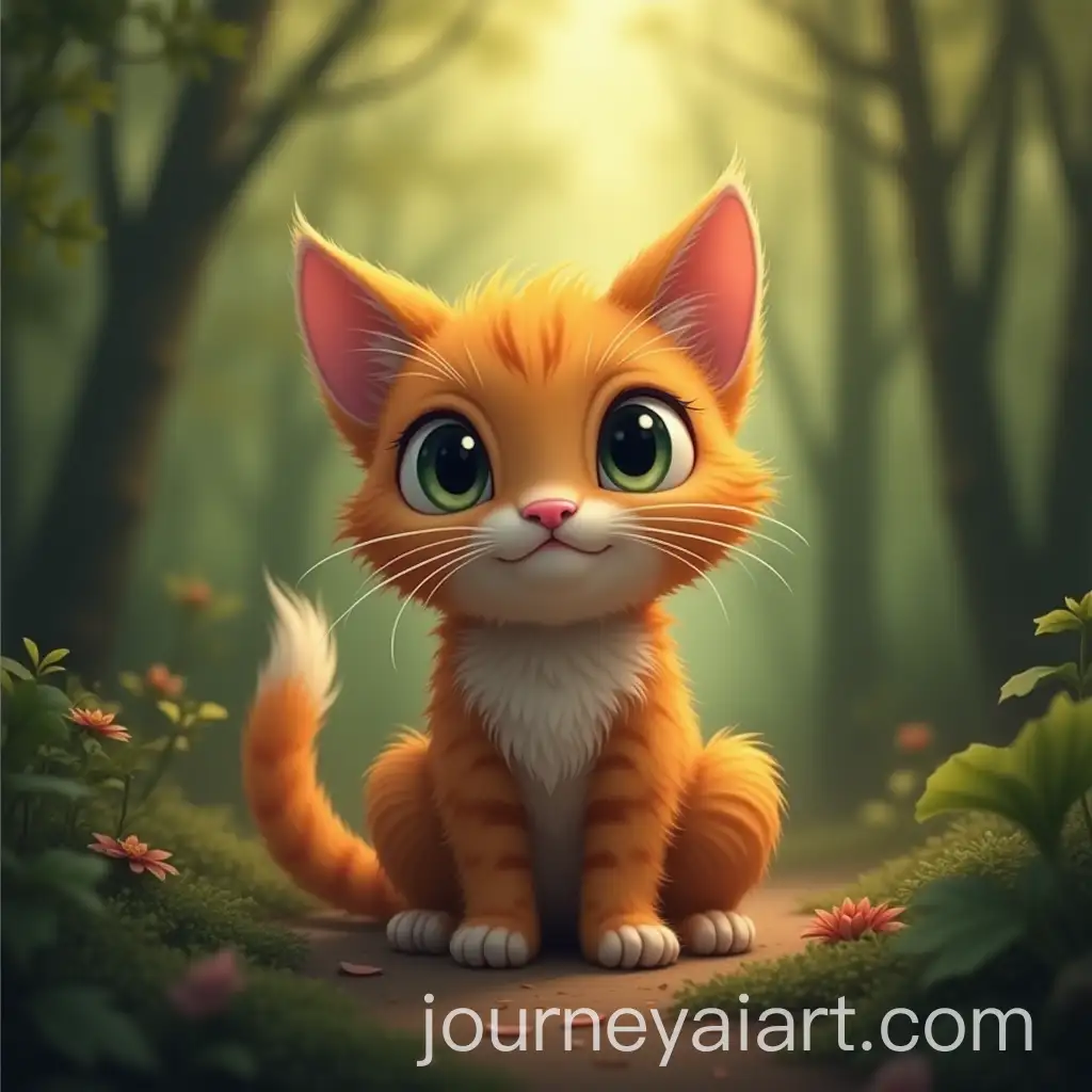 Adorable-Cat-Exploring-Enchanted-Forest
