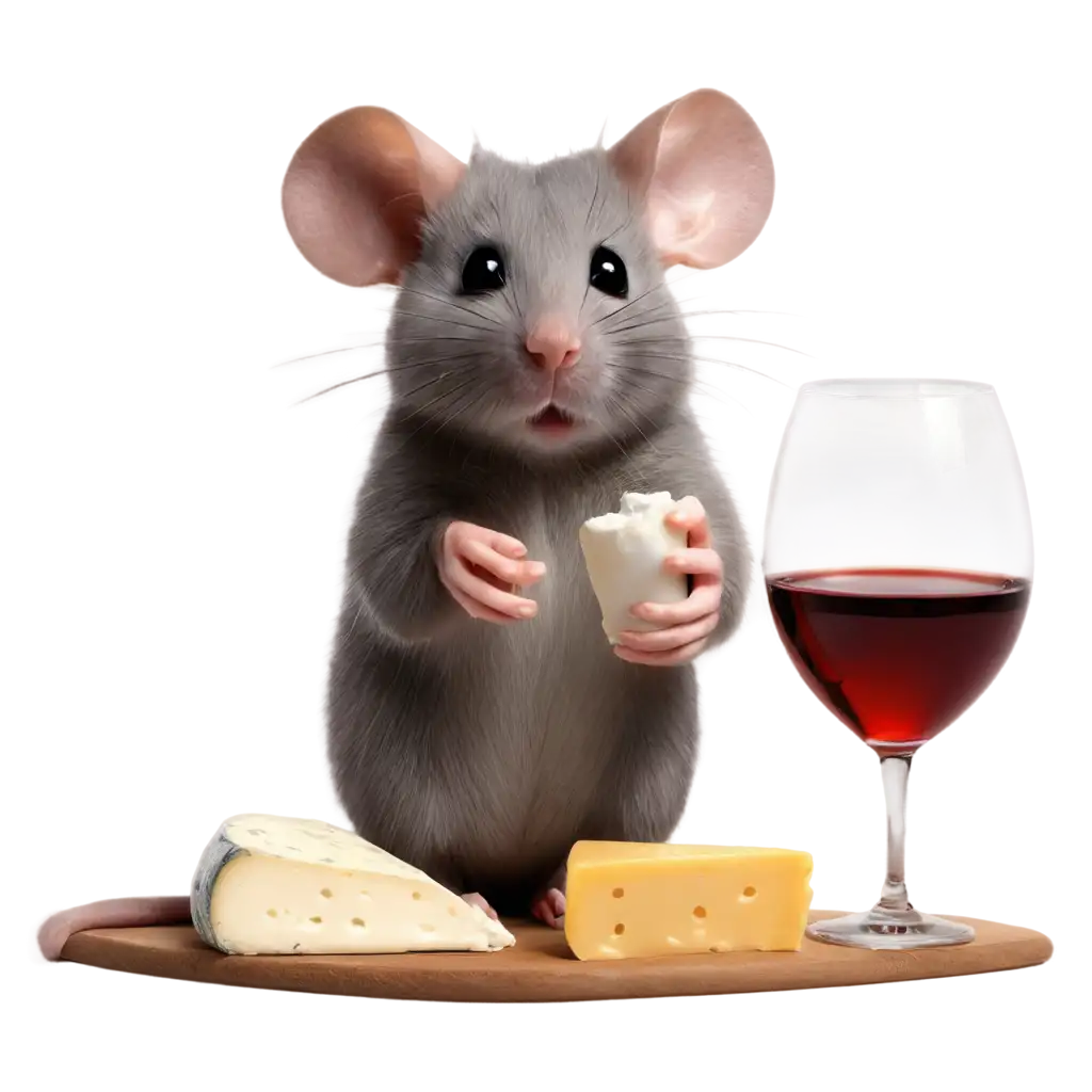 Cheese-and-Wine-Mouse-PNG-Image-Delightful-Illustration-of-a-Mouse-with-Cheese-and-Wine