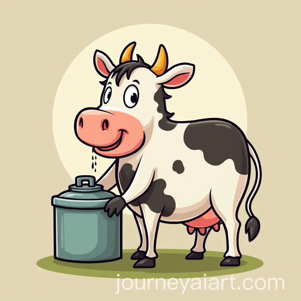 Cartoon-Style-Cow-Milking-Scene