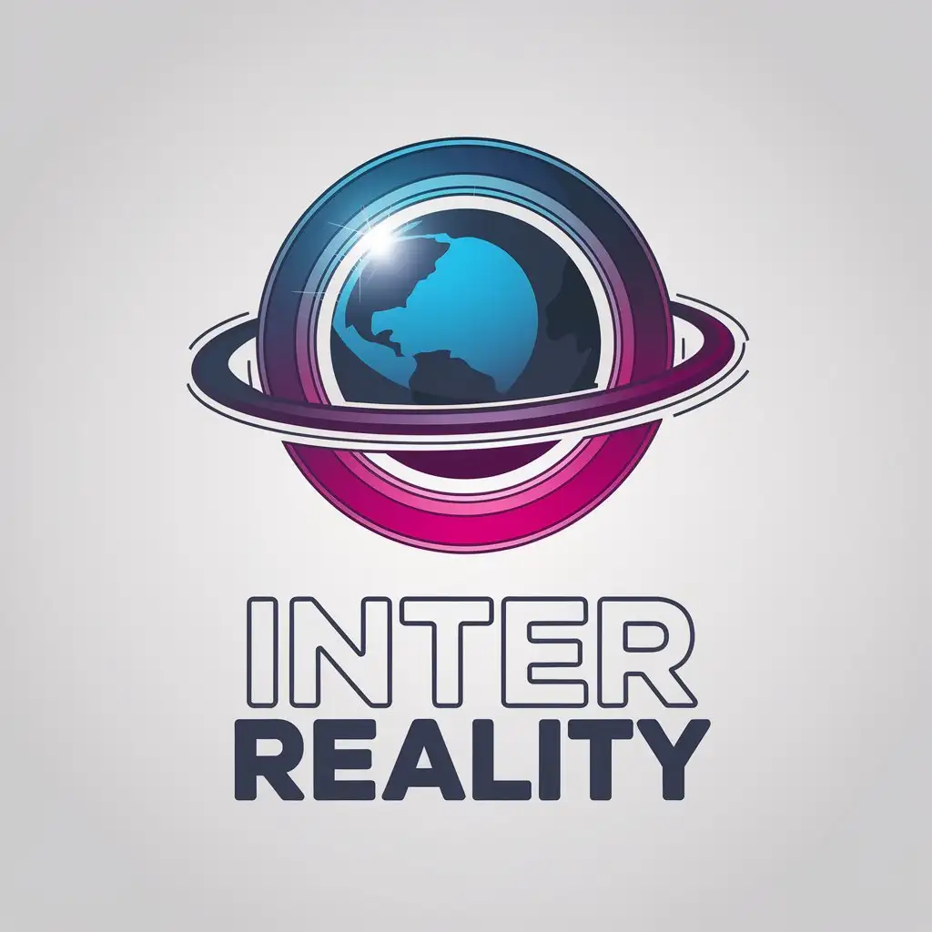 LOGO Design for Inter Reality Minimalistic Planet and Portal Theme for Extended Reality Industry