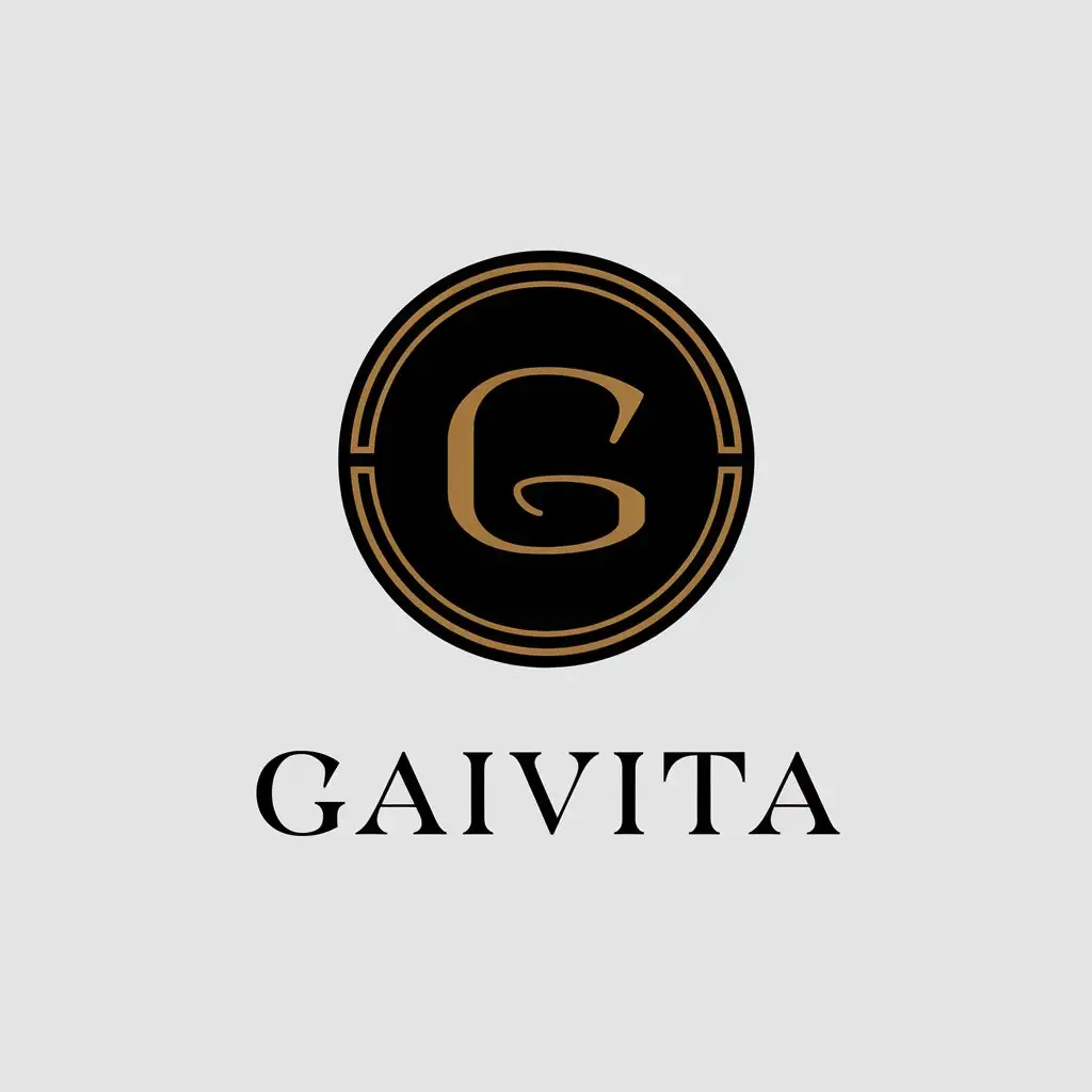 LOGO Design for Gaivita Black Font with Gold Letters for Beauty Spa Industry