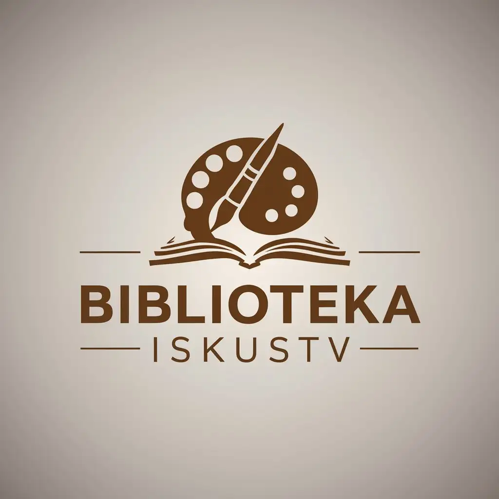 LOGO-Design-For-Biblioteka-Iskusstv-Painting-Palette-and-Book-Theme-on-a-Clear-Background