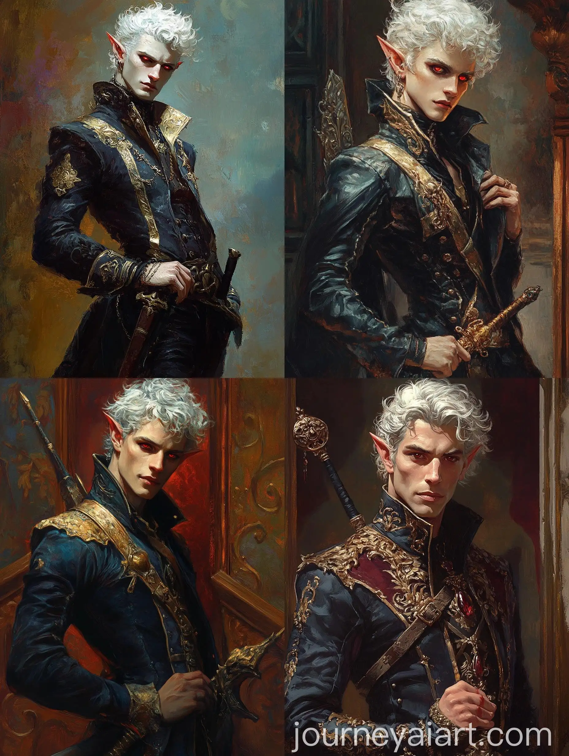 Elven-Vampire-with-Dagger-in-Baroque-Outfit