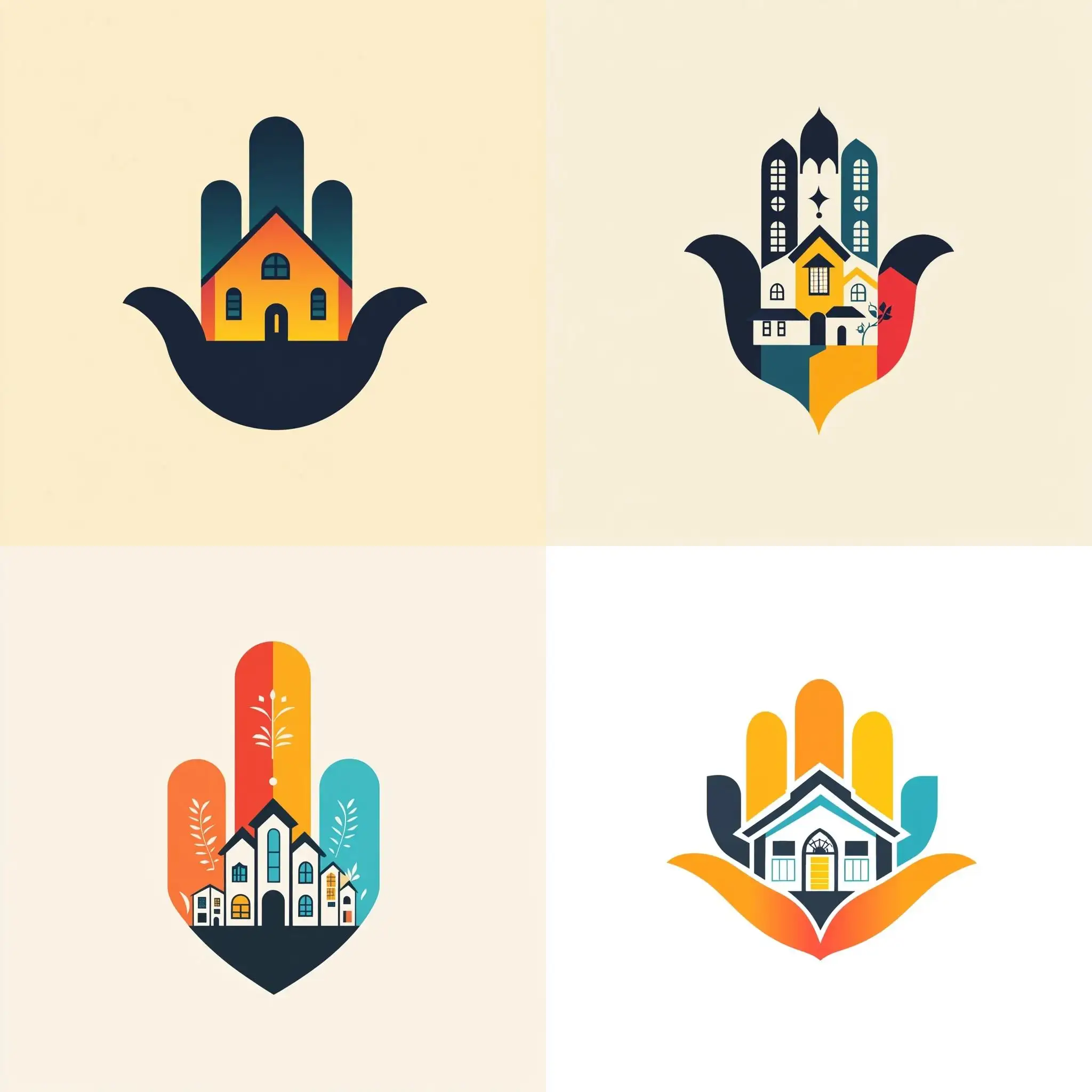 Modern-Real-Estate-Logo-with-House-and-Israeli-Hamsa-Symbol