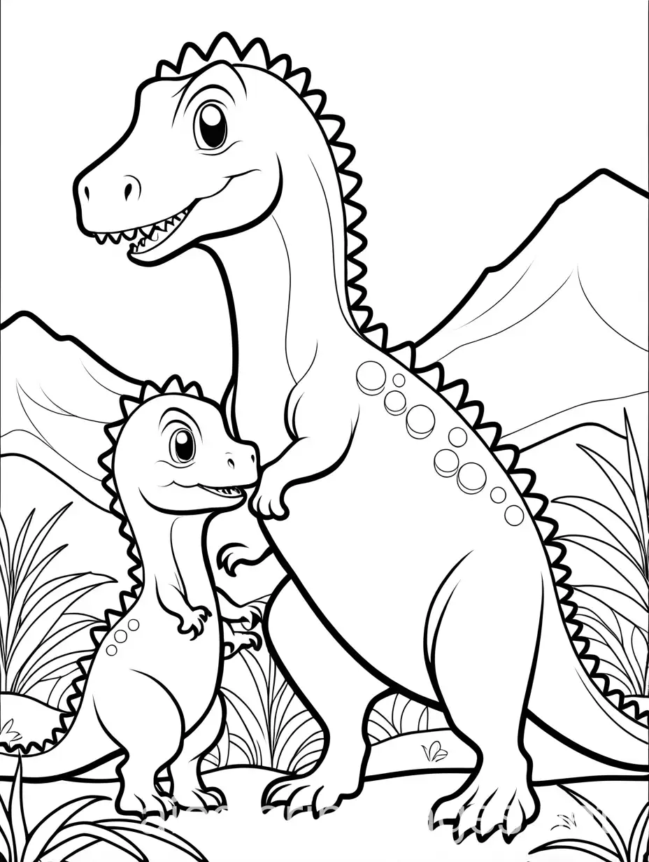 Mother-and-Baby-Dinosaur-Coloring-Page