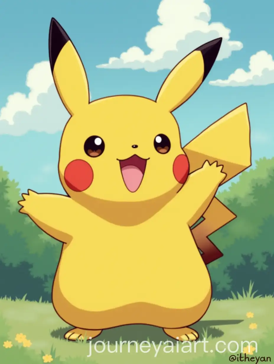 Ghibli-Style-Pikachu-in-a-Magical-Forest