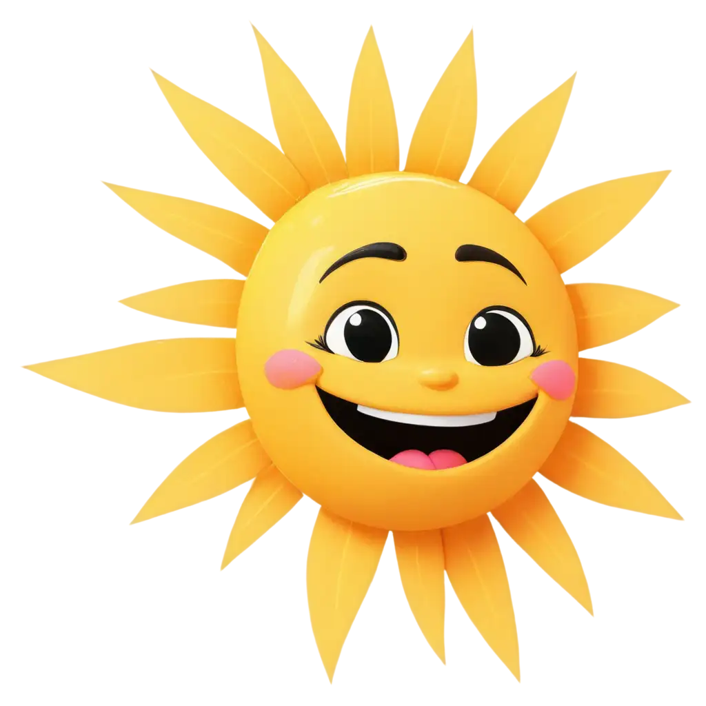 sun like in cartoon with a smile