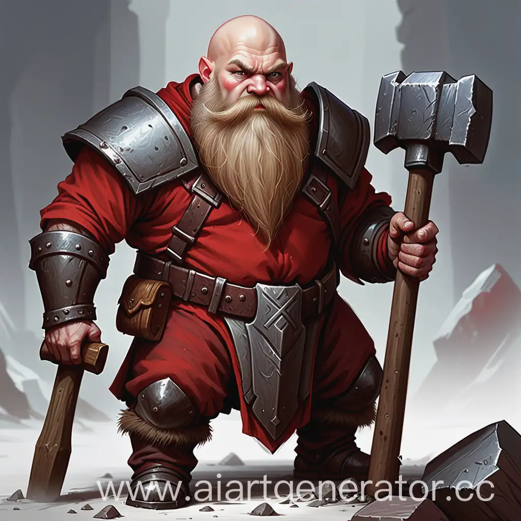 Dwarf-Paladin-with-Enormous-Hammer-in-Red-Attire