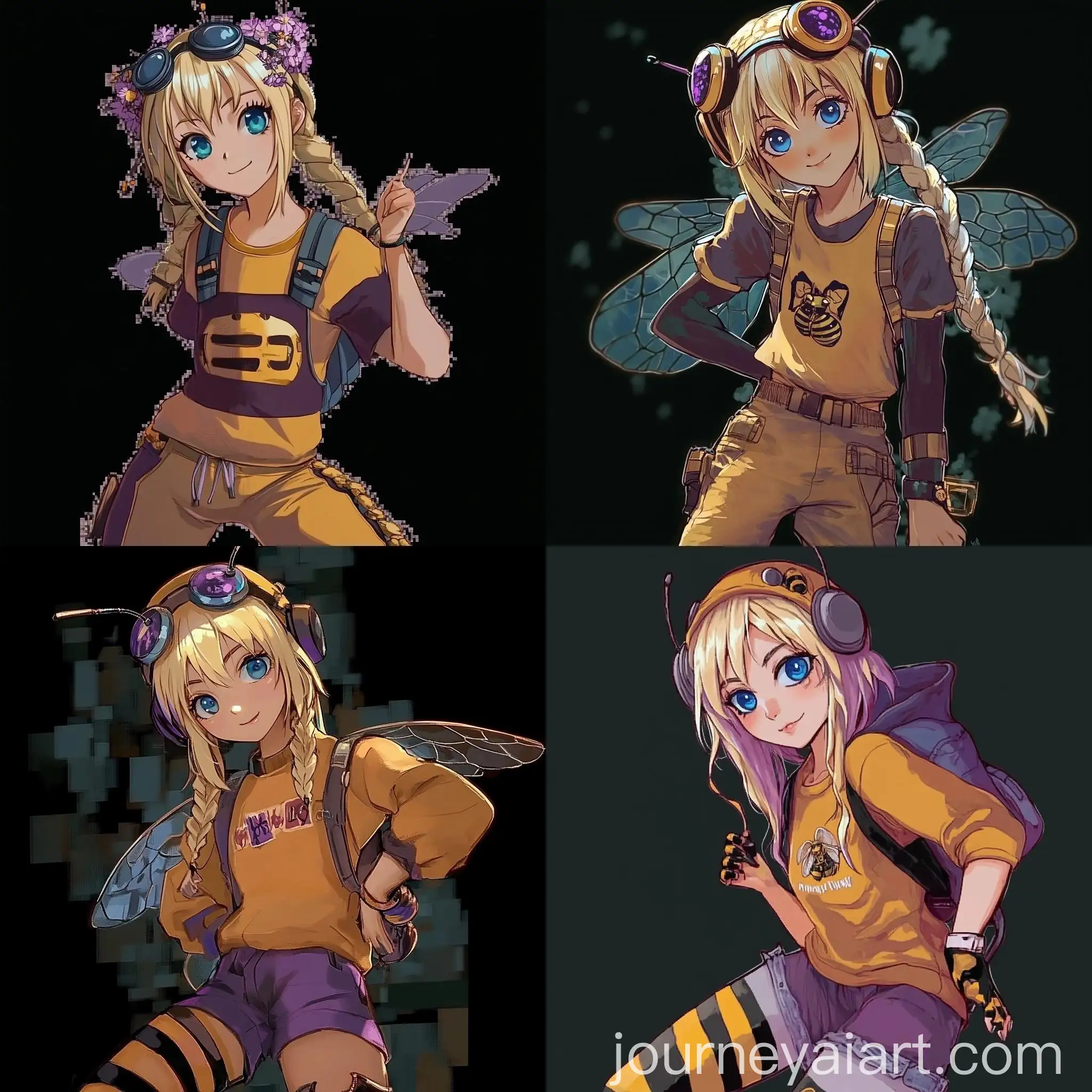 Blonde-Anime-Girl-with-Blue-Eyes-in-Bee-Outfit