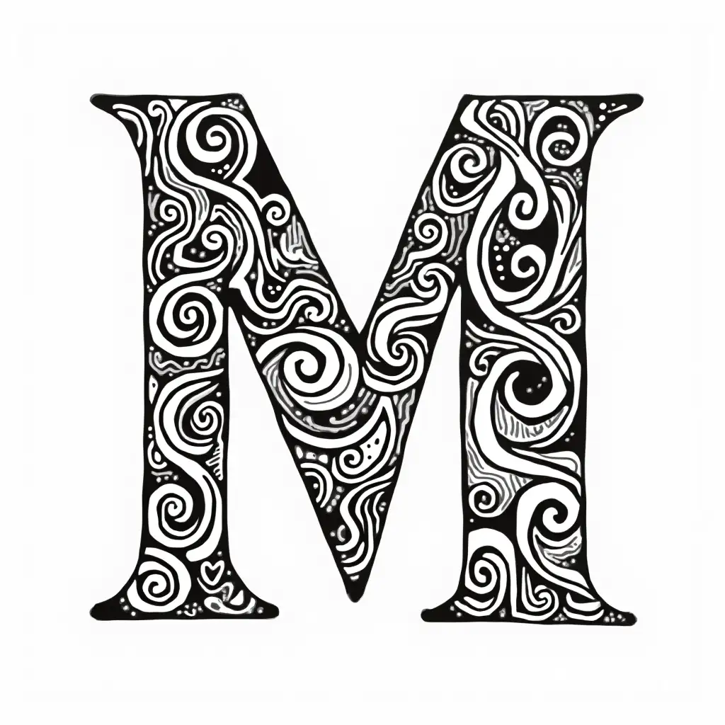 Intricate-Patterns-and-Designs-in-Letter-M-Doodle-Art