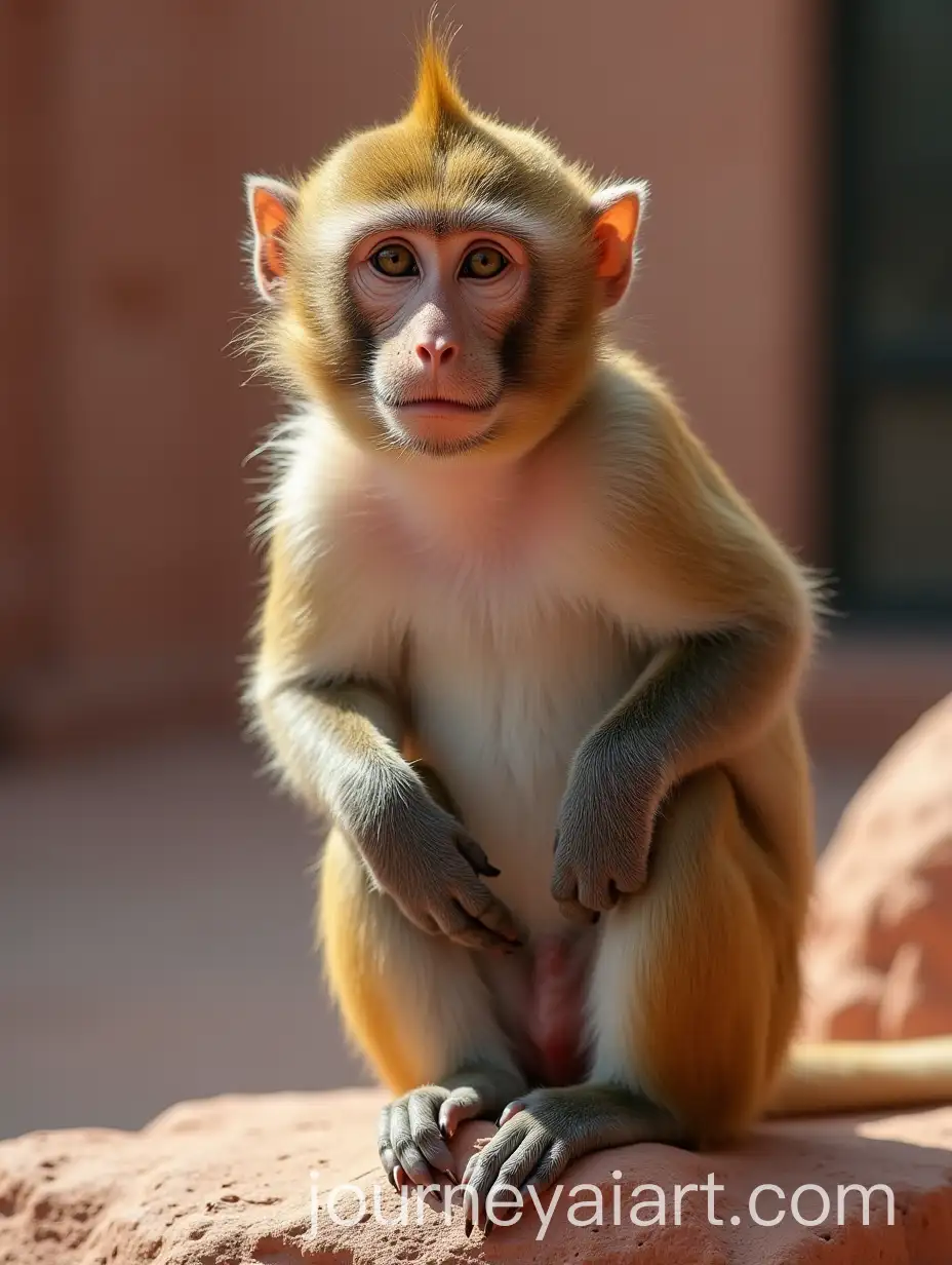 Realistic-Monkey-in-Marrakech-Street-Market