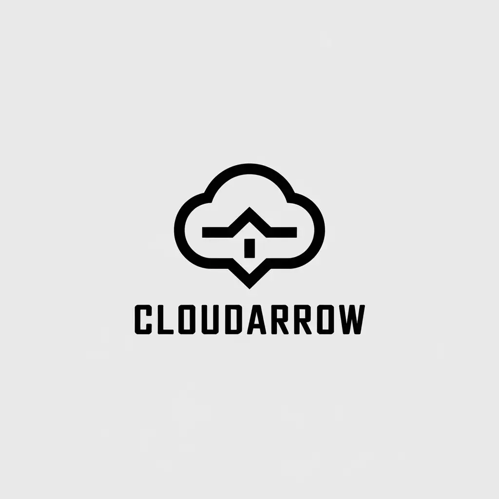 LOGO Design for CloudArrow Minimalistic Cloud Arrow and Barchart for Technology Industry