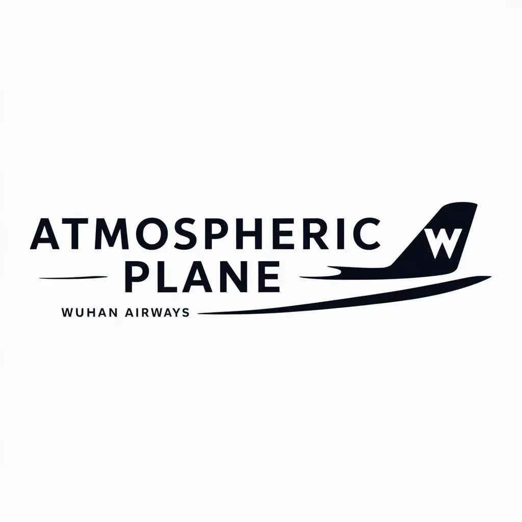 a logo design,with the text "atmospheric plane", main symbol:Wuhan Airways says,Minimalistic,be used in Nonprofit industry,clear background