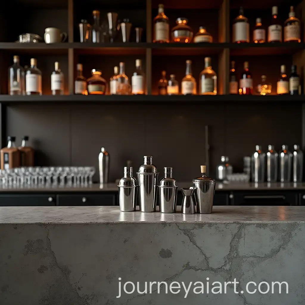 Rough-Industrial-Bar-Counter-with-Elegantly-Arranged-Cocktail-Accessories