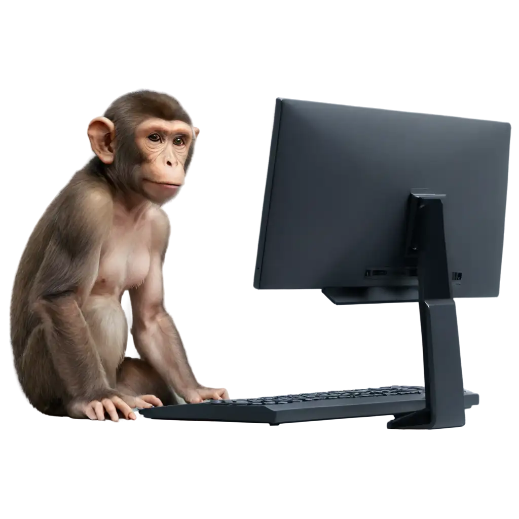 Monkey using computer