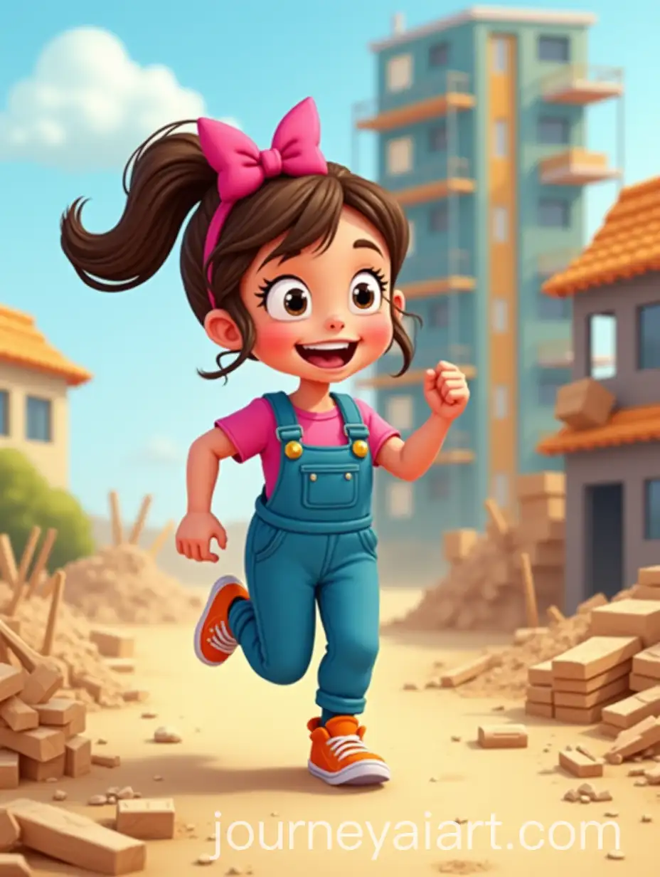 Girl-Running-on-a-Construction-Site-with-Building-Materials