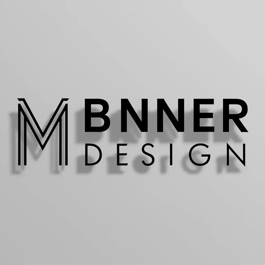 a logo design,with the text "Banner design", main symbol:M,Moderate,clear background