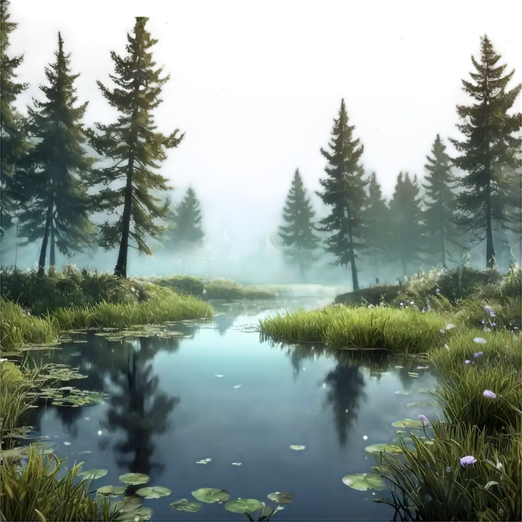 Enchanted Forest Clearing - Whimsical night, bioluminescent plants and creatures, a glowing pond in the center with ethereal mist, fireflies creating light trails, high fantasy, ultra-realistic textures, ray tracing illumination, ambient occlusion, depth of field, wide angle lens perspective