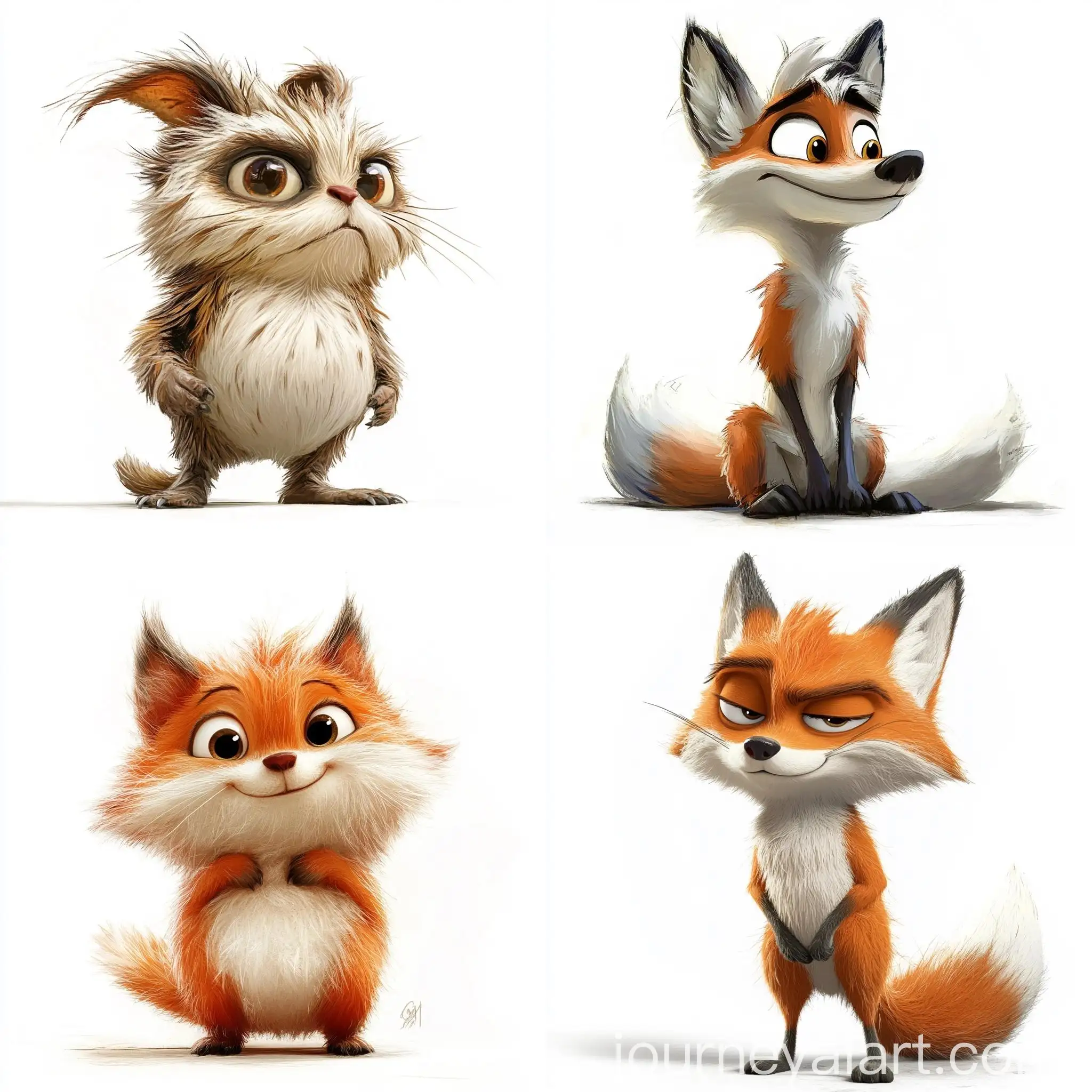Cartoon-Animal-Character-Concept-Art-on-White-Background