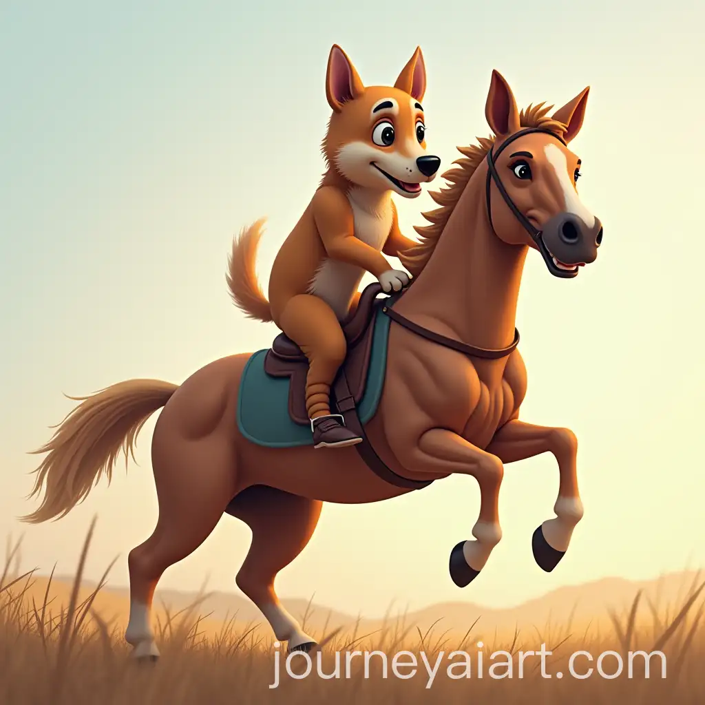 AI-Art-Prompt-ExpansionDog-Riding-a-Horse-in-a-Playful-Scene